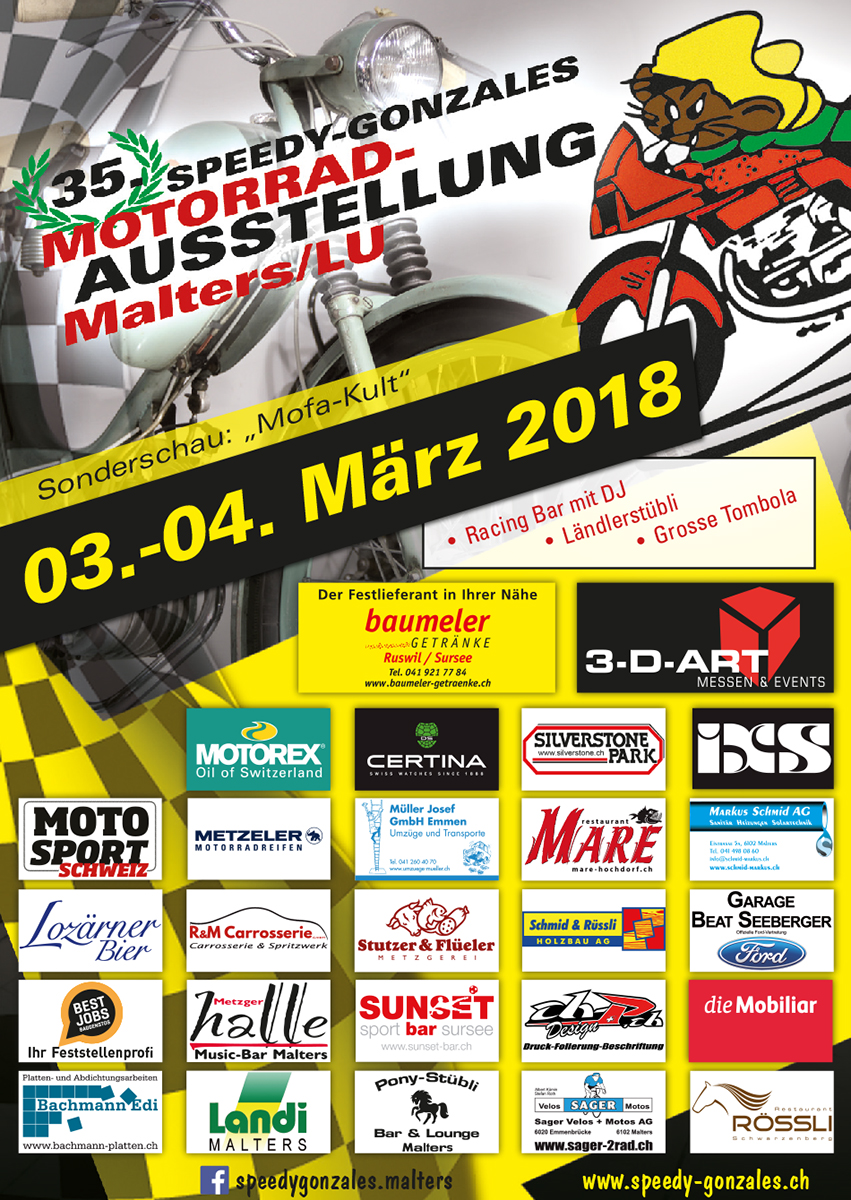 Plakat 2018 - 35.Speedy Gonzales Motorradausstellung